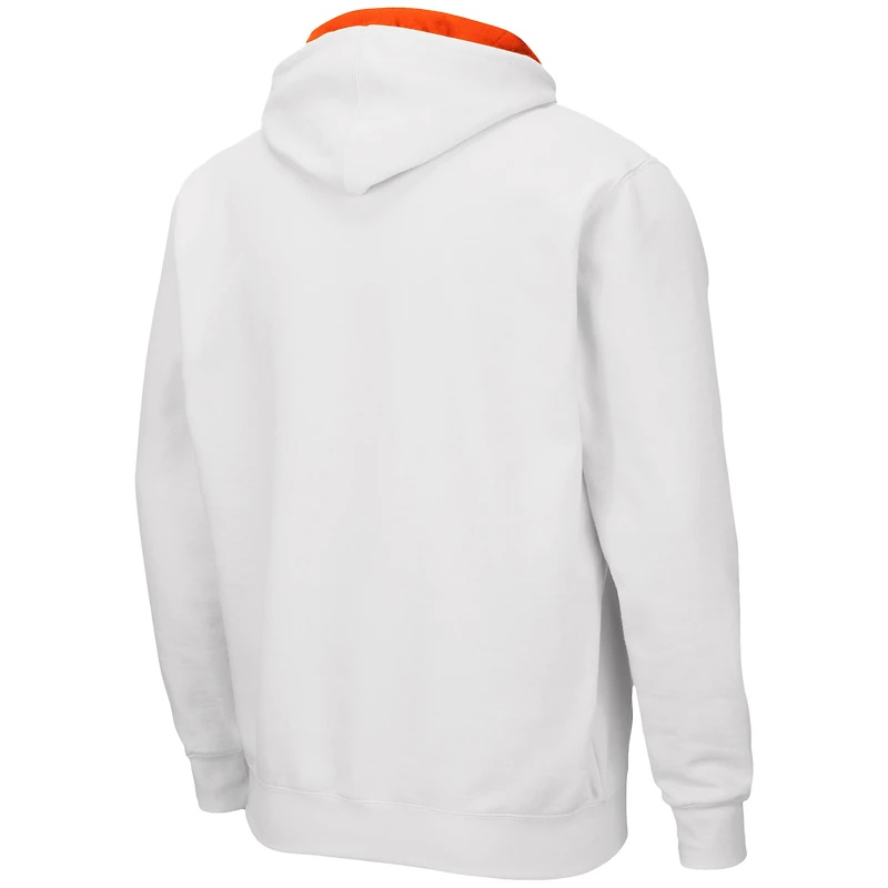 Men's Colosseum White Oklahoma State Cowboys Arch & Logo 3.0 Full-Zip Hoodie
