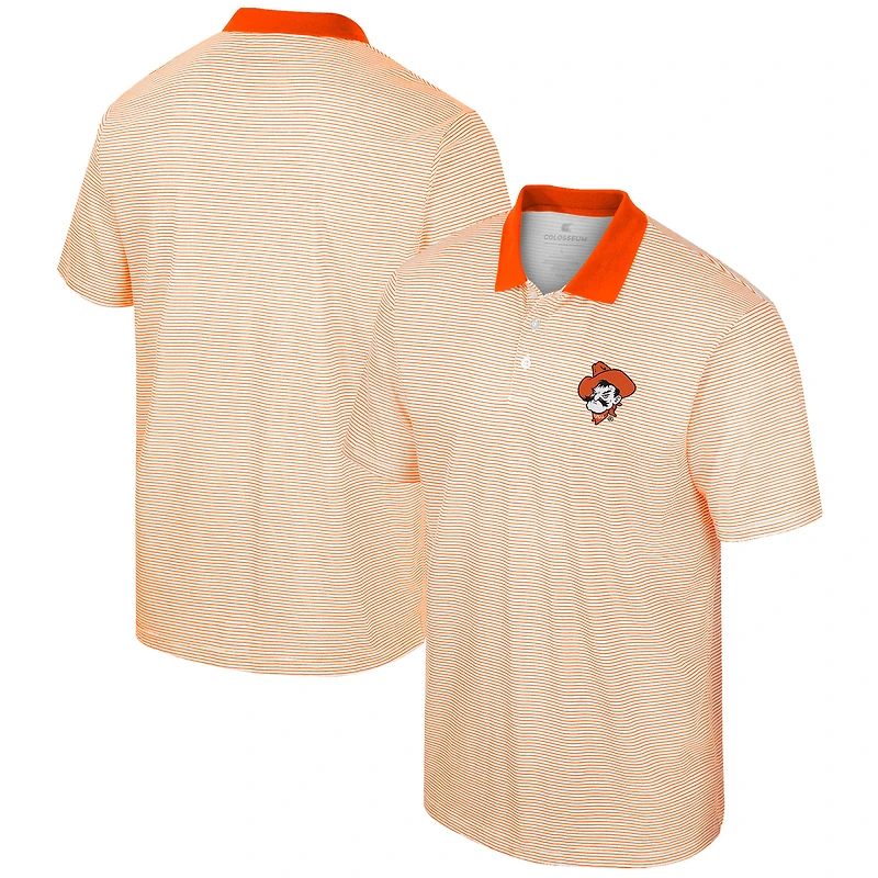Polo à rayures Colosseum Oklahoma State Cowboys blanc pour homme