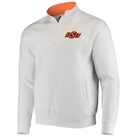 Men's Colosseum White Oklahoma State Cowboys Tortugas Logo Quarter-Zip Jacket