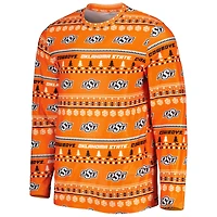 Men's Concepts Sport Orange Oklahoma State Cowboys Swivel Long Sleeve Top & Pants Sleep Set