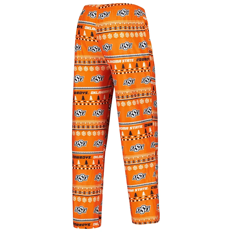 Men's Concepts Sport Orange Oklahoma State Cowboys Swivel Long Sleeve Top & Pants Sleep Set