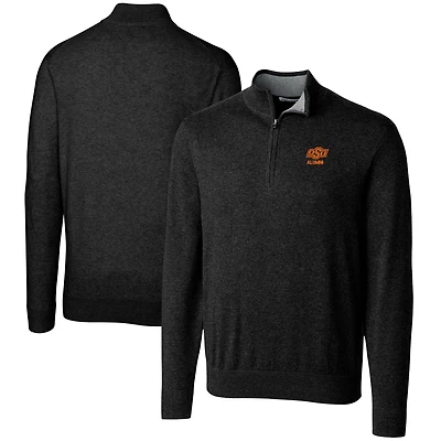 Pull-over noir à fermeture éclair quart de tour Lakemont Tri-Blend pour homme, coupeur et buck, avec logo des anciens Cowboys l'Oklahoma State