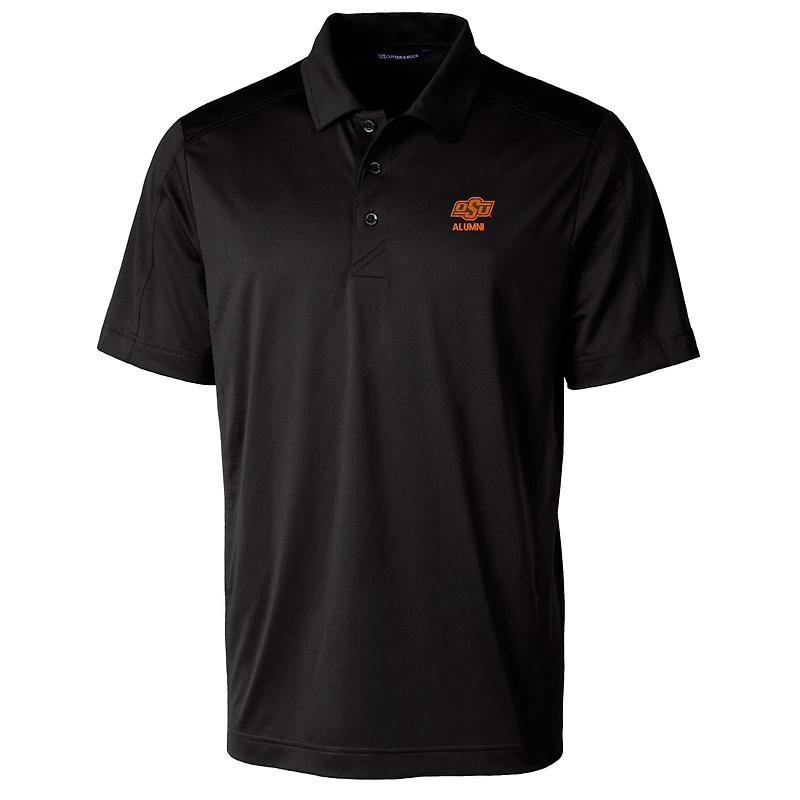 Men's Cutter & Buck  Black Oklahoma State Cowboys Alumni Logo Prospect Textured Stretch Polo