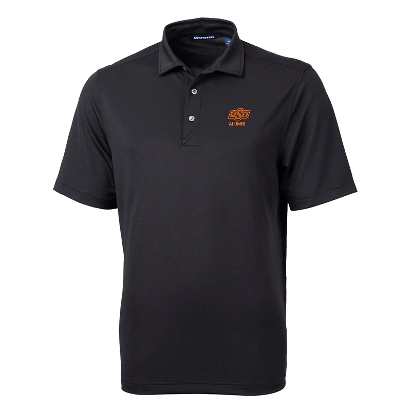 Men's Cutter & Buck Black Oklahoma State Cowboys Alumni Logo Virtue Eco Pique Recycled Polo