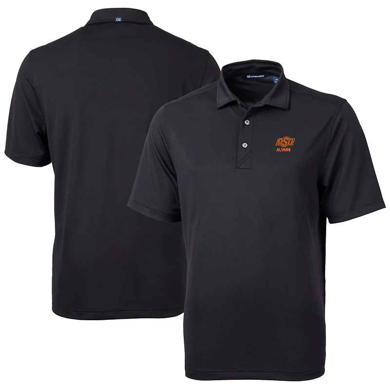 Men's Cutter & Buck Black Oklahoma State Cowboys Alumni Logo Virtue Eco Pique Recycled Polo