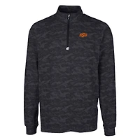 Pull-over extensible à col rond et fermeture éclair quart de tour pour homme, coupeur buck, motif camouflage Traverse, Oklahoma State Cowboys, grandes tailles