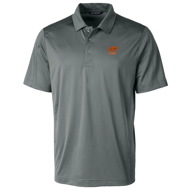 Polo extensible texturé Prospect gris Cutter & Buck pour homme avec logo des anciens Cowboys de l'Oklahoma State