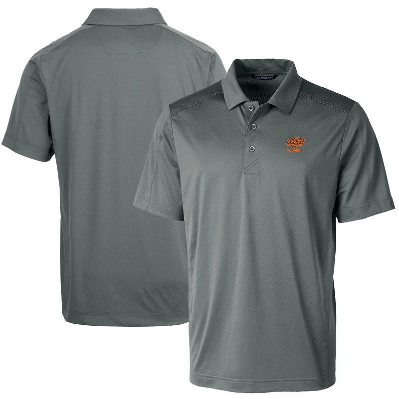 Polo extensible texturé Prospect gris Cutter & Buck pour homme avec logo des anciens Cowboys de l'Oklahoma State