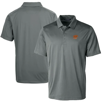 Polo extensible texturé Prospect gris Cutter & Buck pour homme avec logo des anciens Cowboys de l'Oklahoma State