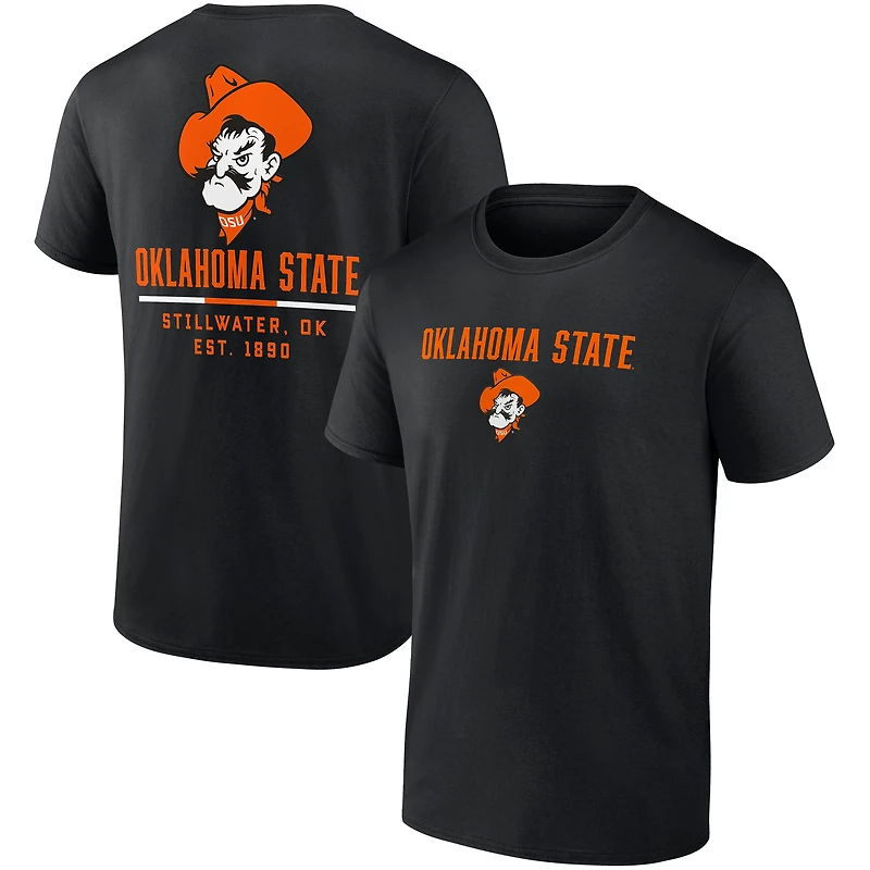 T-shirt noir à 2 coups Fanatics pour hommes, Oklahoma State Cowboys Game Day