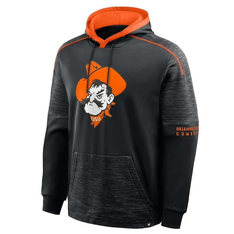 Men's Fanatics Black Oklahoma State Cowboys Quad Defender Pullover Hoodie