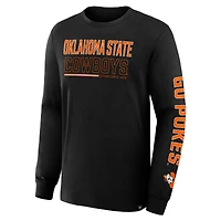 Men's Fanatics Black Oklahoma State Cowboys Quad Fuel The Fire Long Sleeve T-Shirt