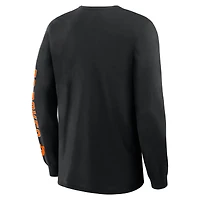 Men's Fanatics Black Oklahoma State Cowboys Quad Fuel The Fire Long Sleeve T-Shirt