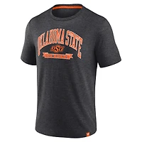 T-shirt classique Fanatics Heather Charcoal Oklahoma State Cowboys Center Block pour homme