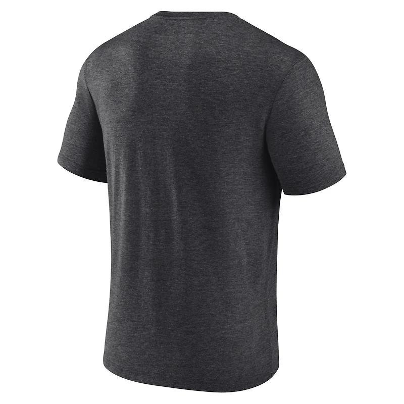T-shirt classique Fanatics Heather Charcoal Oklahoma State Cowboys Center Block pour homme