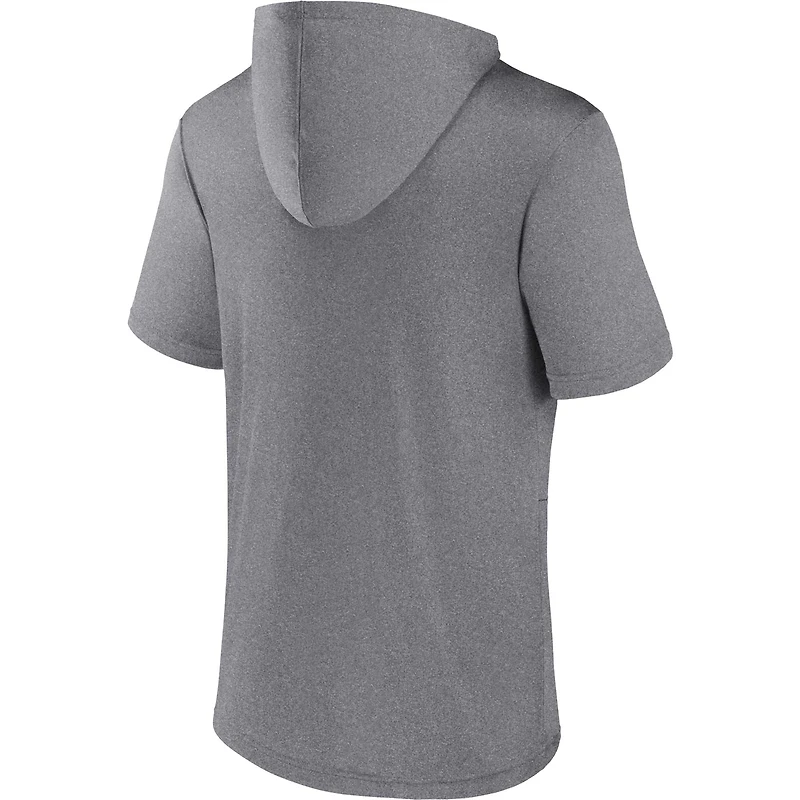 Men's Fanatics Heather Gray Oklahoma State Cowboys Modern Stack Hoodie T-Shirt
