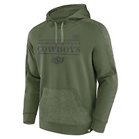 Men's Fanatics Olive Oklahoma State Cowboys OHT Military Appreciation Stencil Pullover Hoodie