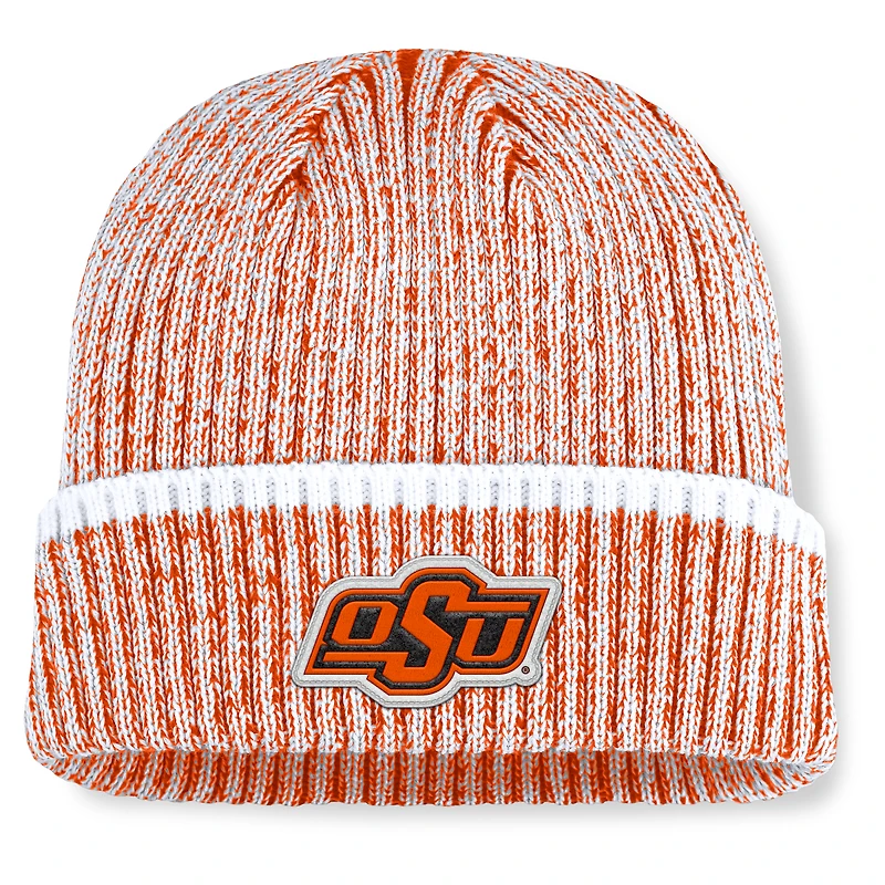 Bonnet en tricot à revers Fanatics orange/blanc des Cowboys de l'Oklahoma State Haze pour homme