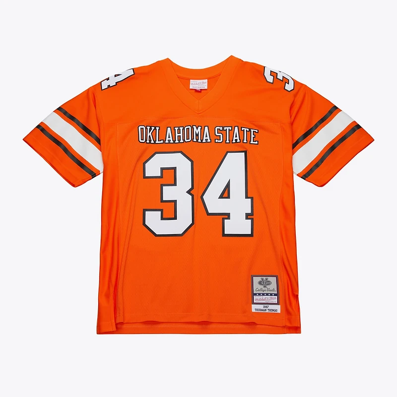 Maillot réplique orange Mitchell & Ness Thurman Thomas des Cowboys de l'Oklahoma State 1987 pour homme
