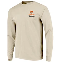 Men's Natural Oklahoma State Cowboys Comfort Colors Mascot Overlay Long Sleeve T-Shirt