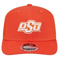 Casquette camionneur extensible à boutons-pression orange New Era 9SEVENTY des Cowboys de l'État de l'Oklahoma pour homme