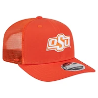Casquette camionneur extensible à boutons-pression orange New Era 9SEVENTY des Cowboys de l'État de l'Oklahoma pour homme