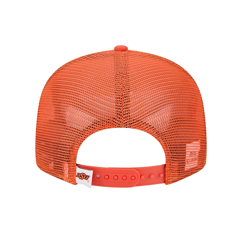 Casquette snapback orange 9FIFTY Trucker des Cowboys de l'Oklahoma de New Era pour homme