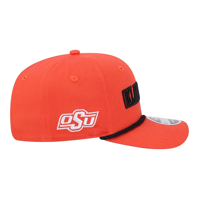 Men's New Era Orange Oklahoma State Cowboys Wordmark Rope 9SEVENTY Stretch-Snap Hat