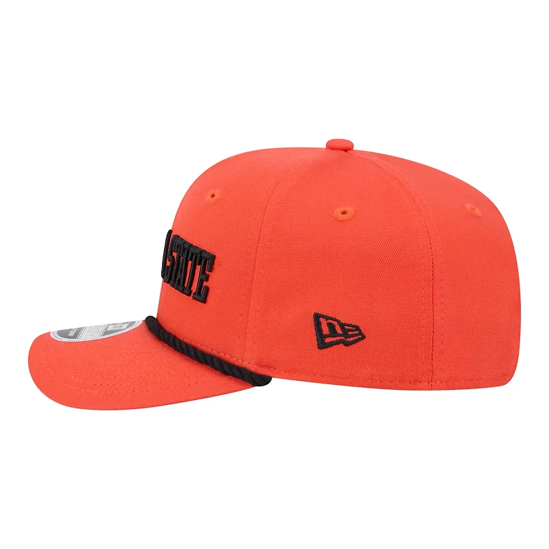 Men's New Era Orange Oklahoma State Cowboys Wordmark Rope 9SEVENTY Stretch-Snap Hat