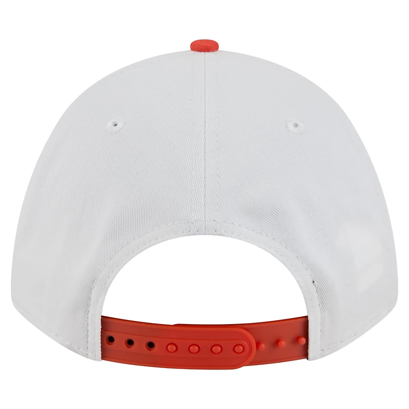 Men's New Era White/Orange Oklahoma State Cowboys Arch Two-Tone Rope 9FORTY A-Frame M-Crown Adjustable Hat