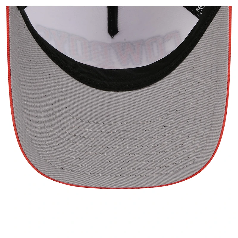 Men's New Era White/Orange Oklahoma State Cowboys Arch Two-Tone Rope 9FORTY A-Frame M-Crown Adjustable Hat