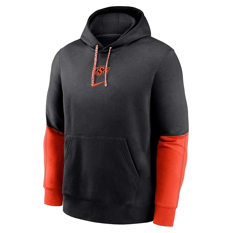 Sweat à capuche en polaire Nike pour homme, noir, Oklahoma State Cowboys 2024 Sideline Club