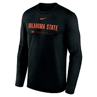 Men's Nike Black Oklahoma State Cowboys 2025 Courtside Basketball Shootaround Dri-FIT Long Sleeve T-Shirt