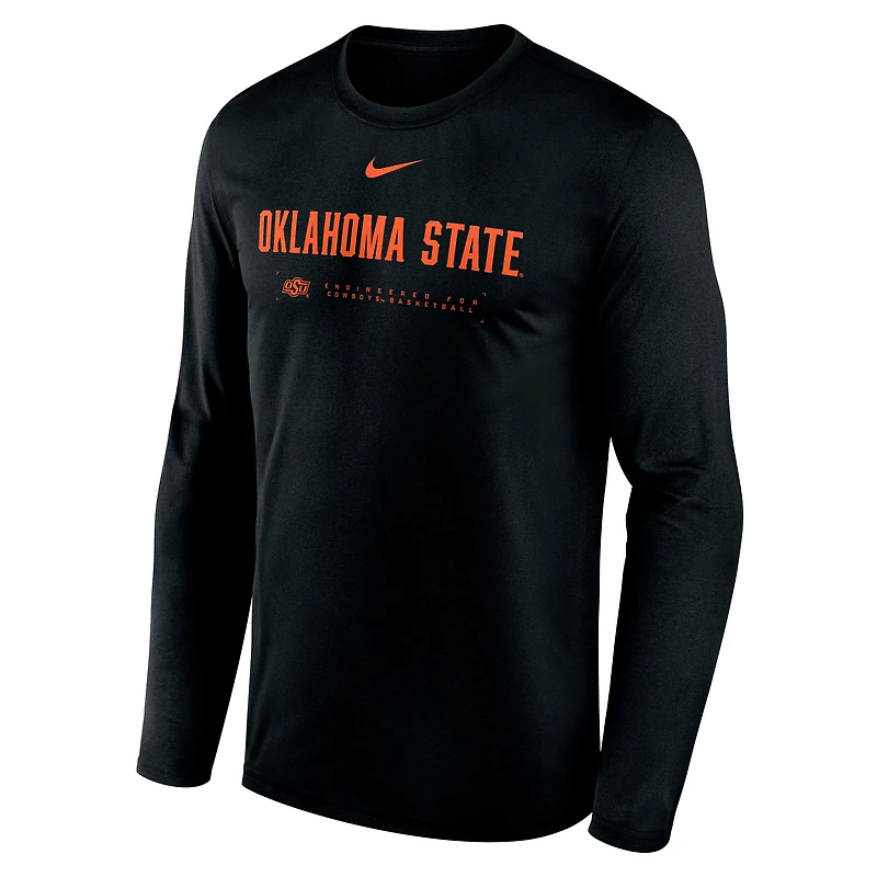 Men's Nike Black Oklahoma State Cowboys 2025 Courtside Basketball Shootaround Dri-FIT Long Sleeve T-Shirt