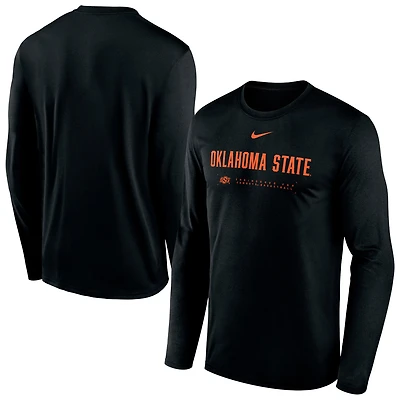 Men's Nike Black Oklahoma State Cowboys 2025 Courtside Basketball Shootaround Dri-FIT Long Sleeve T-Shirt