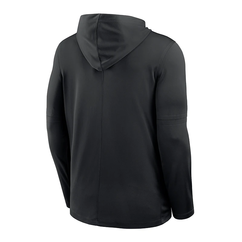 Men's Nike Black Oklahoma State Cowboys 2025 Sideline Lightweight Dri-FIT Long Sleeve Hoodie T-Shirt