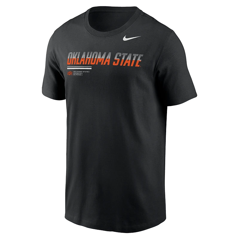 T-shirt Nike noir pour homme Oklahoma State Cowboys 2026 Sideline Wordmark Legend Dri-FIT