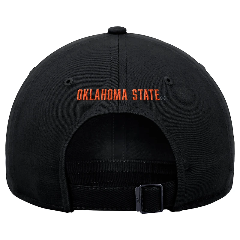 Casquette ajustable Nike noire pour homme Oklahoma State Cowboys Club