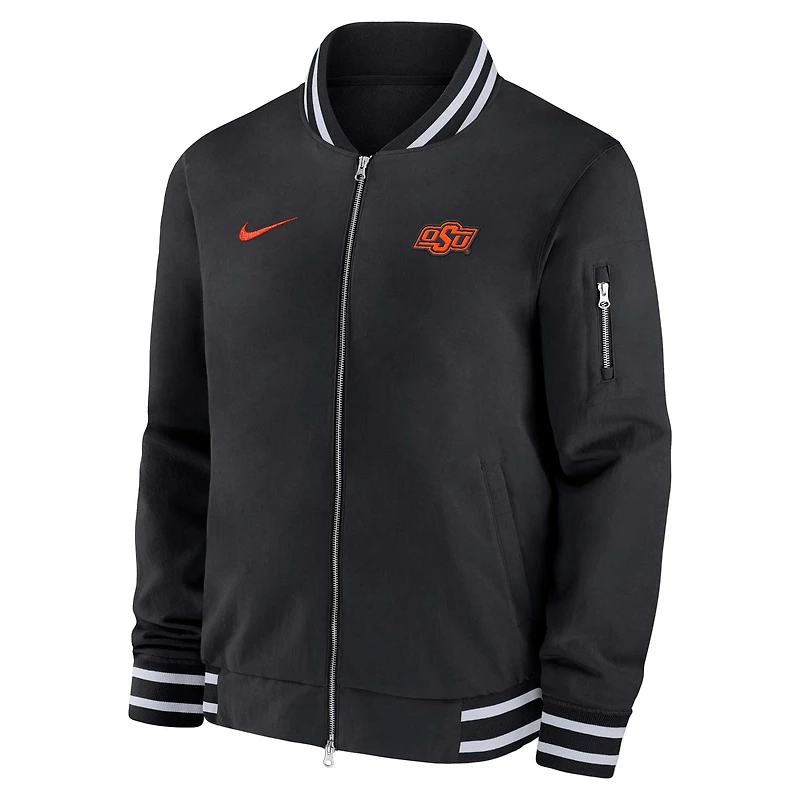 Men's Nike Black Oklahoma State Cowboys Full-Zip Bomber Jacket