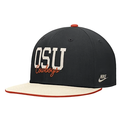 Men's Nike Black Oklahoma State Cowboys Vintage Script Pro Dri-FIT Snapback Hat