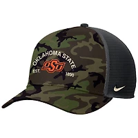 Casquette de camionneur ajustable Nike Camo Oklahoma State Cowboys 2025 Military Appreciation Rise pour homme