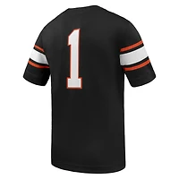 Maillot de football américain Nike n°1 noir des Oklahoma State Cowboys pour homme