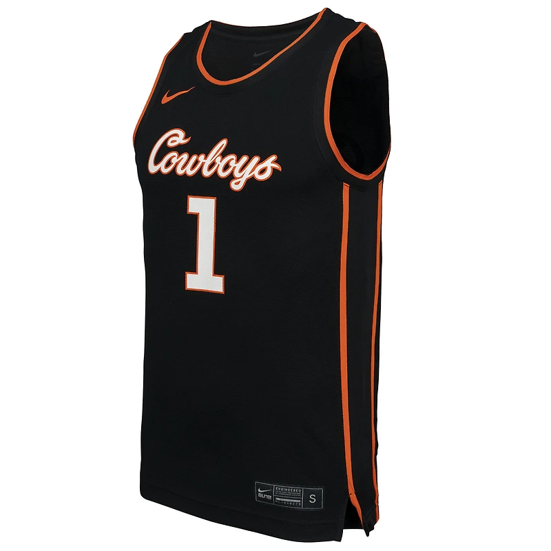 Maillot de basket-ball réplique Nike #1 noir des Cowboys l'Oklahoma State pour homme