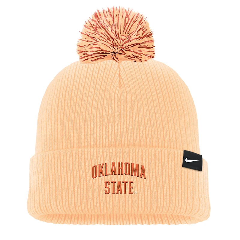 Men's Nike Orange Oklahoma State Cowboys Tonal Peak Cuffed Knit Hat with Pom