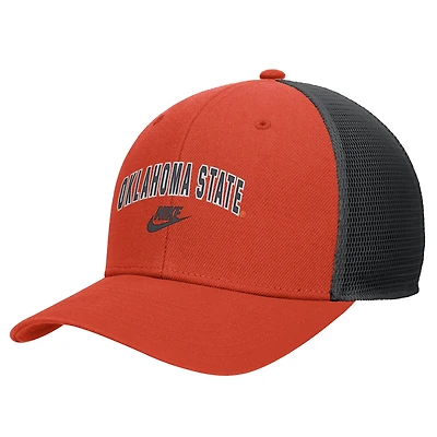 Casquette ajustable Nike Orange Oklahoma State Cowboys Vintage Arch Rise Performance Trucker pour homme