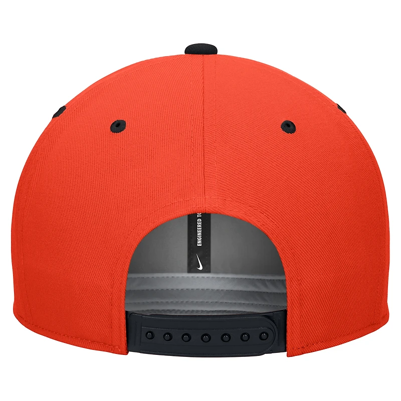 Casquette Snapback Nike Pro Performance pour homme Oklahoma State Cowboys blanche/orange