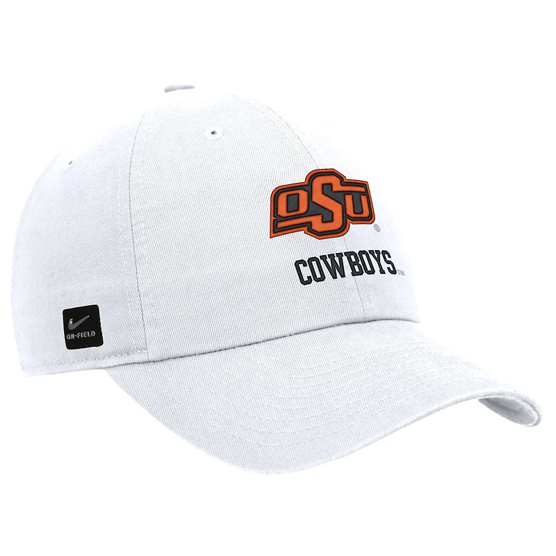 Men's Nike White Oklahoma State Cowboys 2025 On-Field Club Adjustable Hat