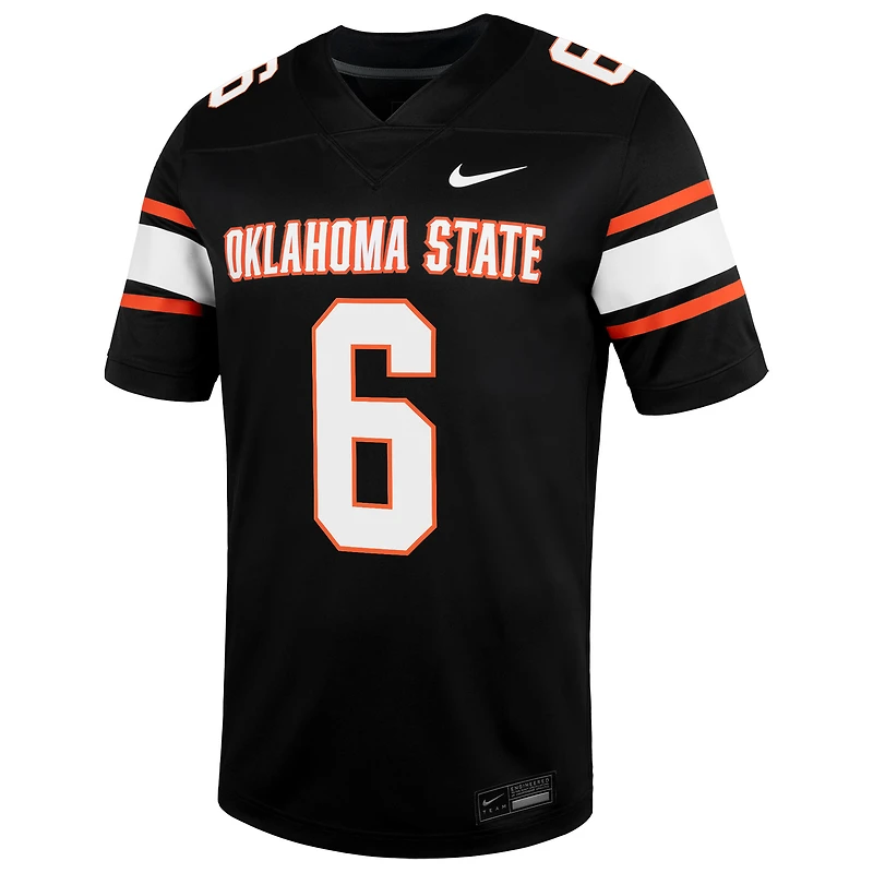 Men's Nike Zane Flores Black Oklahoma State Cowboys Alternate NIL Football Game Jersey
