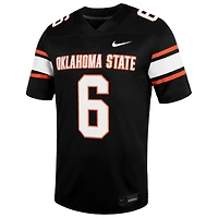 Men's Nike Zane Flores Black Oklahoma State Cowboys Alternate NIL Football Game Jersey