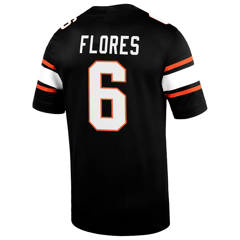 Men's Nike Zane Flores Black Oklahoma State Cowboys Alternate NIL Football Game Jersey